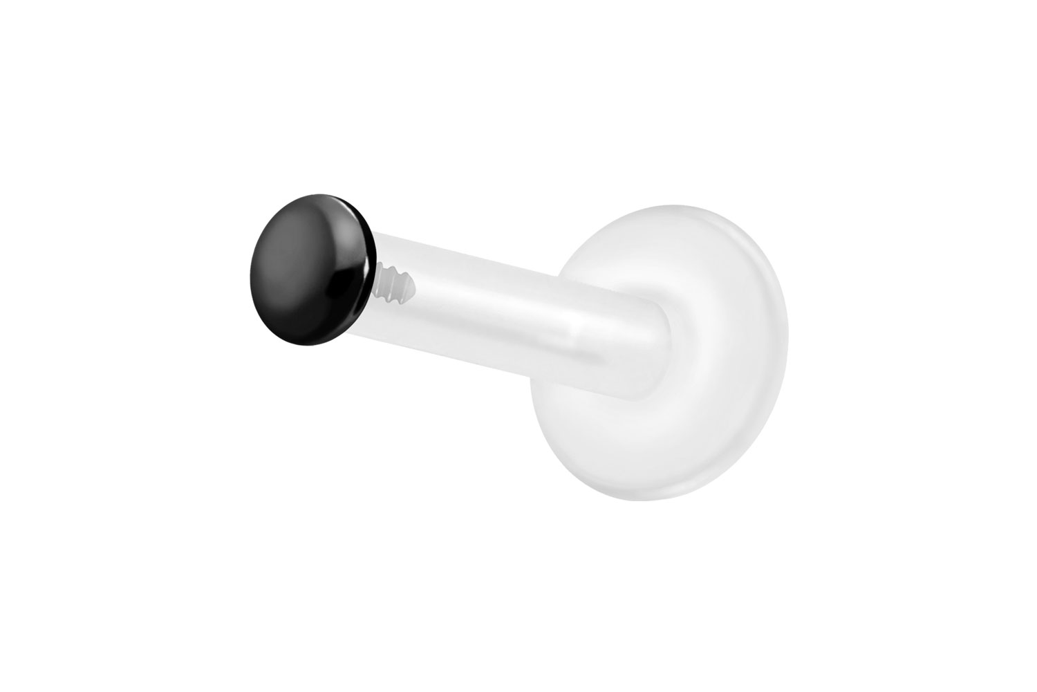 PTFE Labret Piercing mit Innengewinde + Titan-Aufsatz FLACH